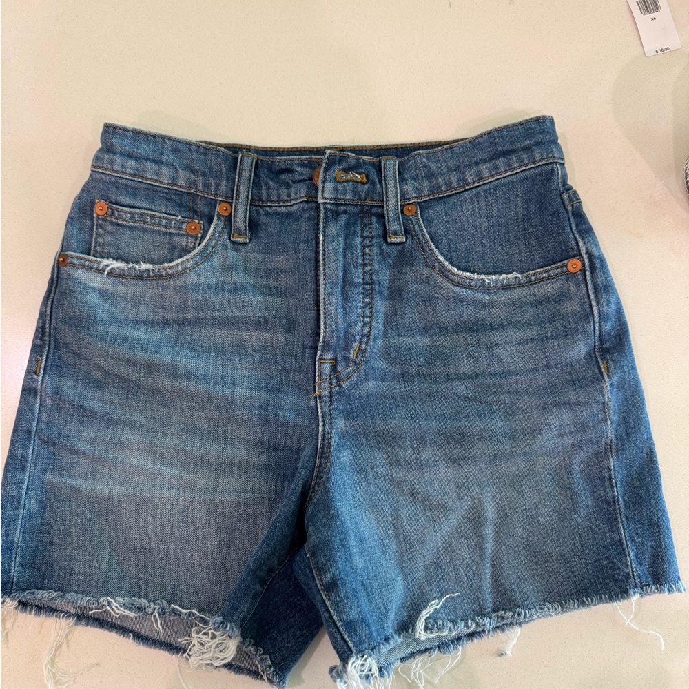 Madewell Blue Jean Shorts Distressed Cut-Off Style